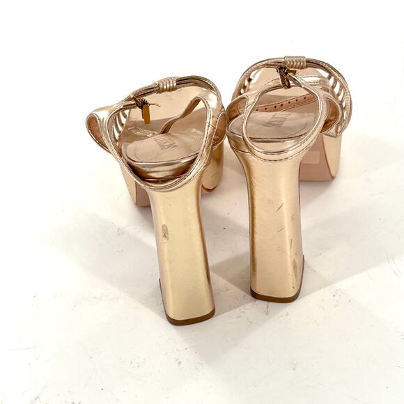 SCHUTZ Gold Platform Heels - Picture 7 of 9